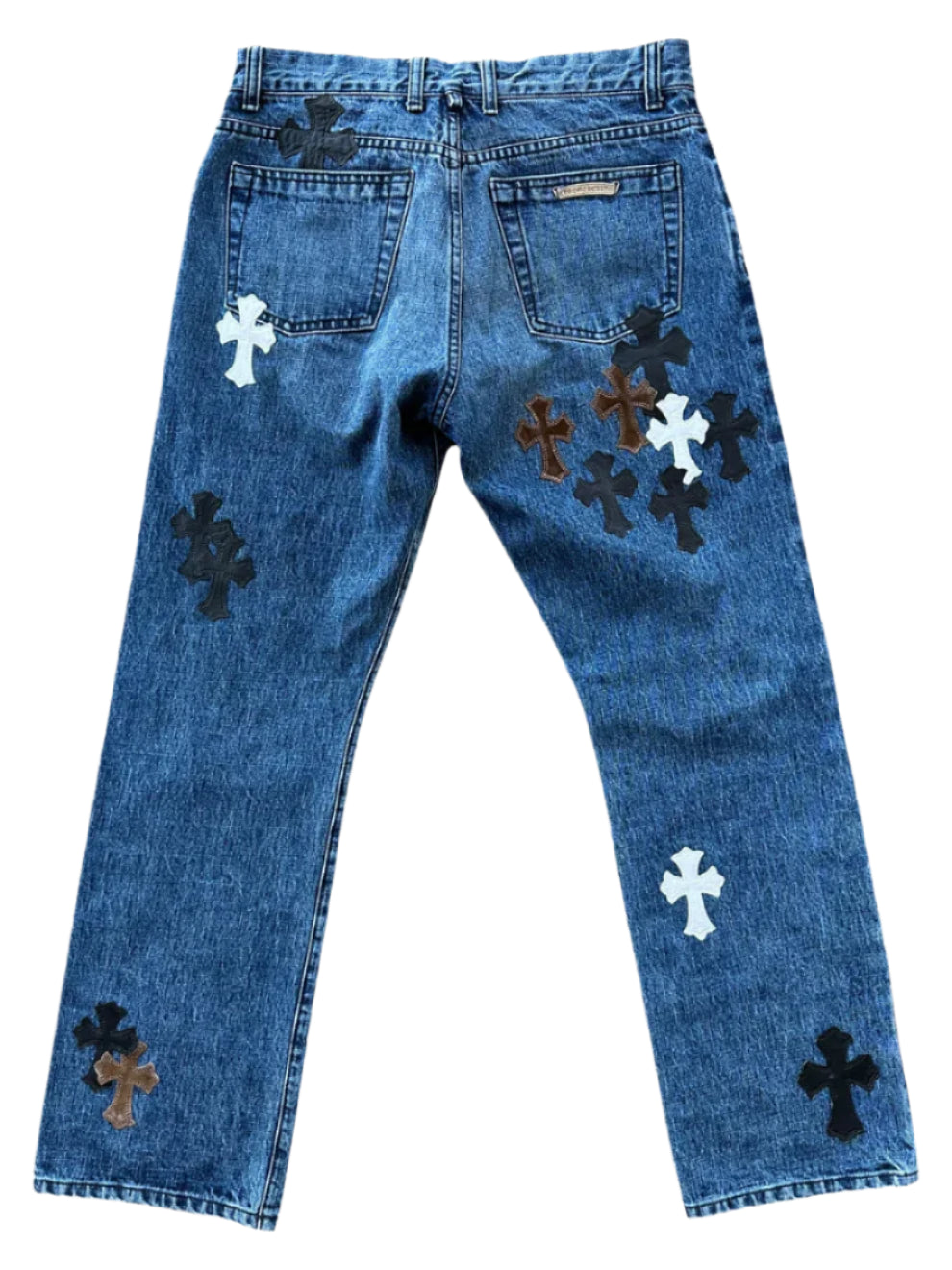 Blue Multicolor Cross Patch Jeans