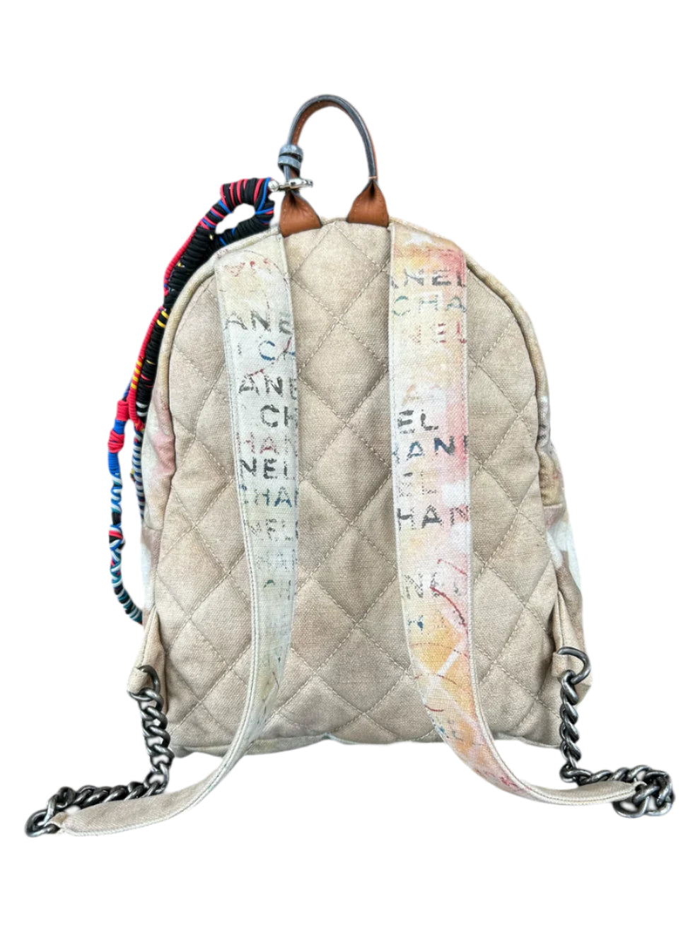 Chanel Beige & White Graffiti Backpack