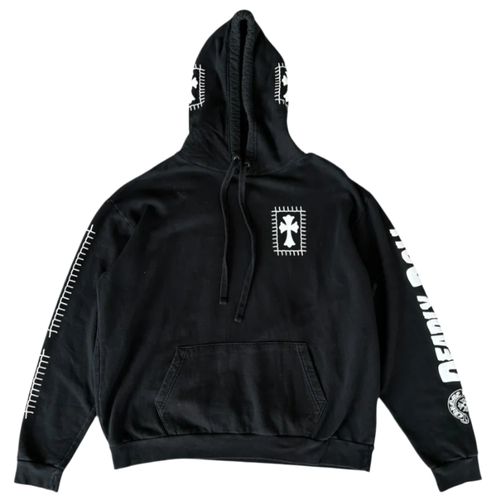 Chrome Hearts Deadly Doll Black & White Logo Hoodie