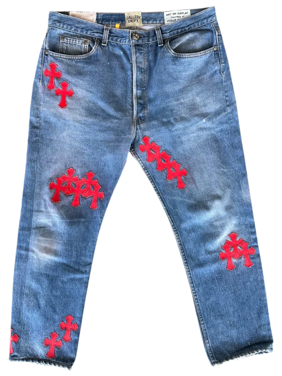 Chrome Hearts Gallery Dept Levis Blue & Red Cross Patch Jeans