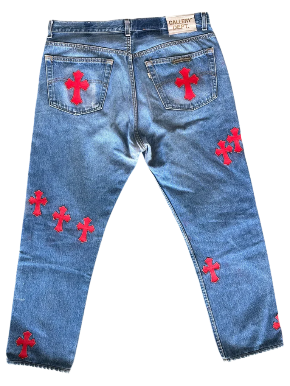 Chrome Hearts Gallery Dept Levis Blue & Red Cross Patch Jeans