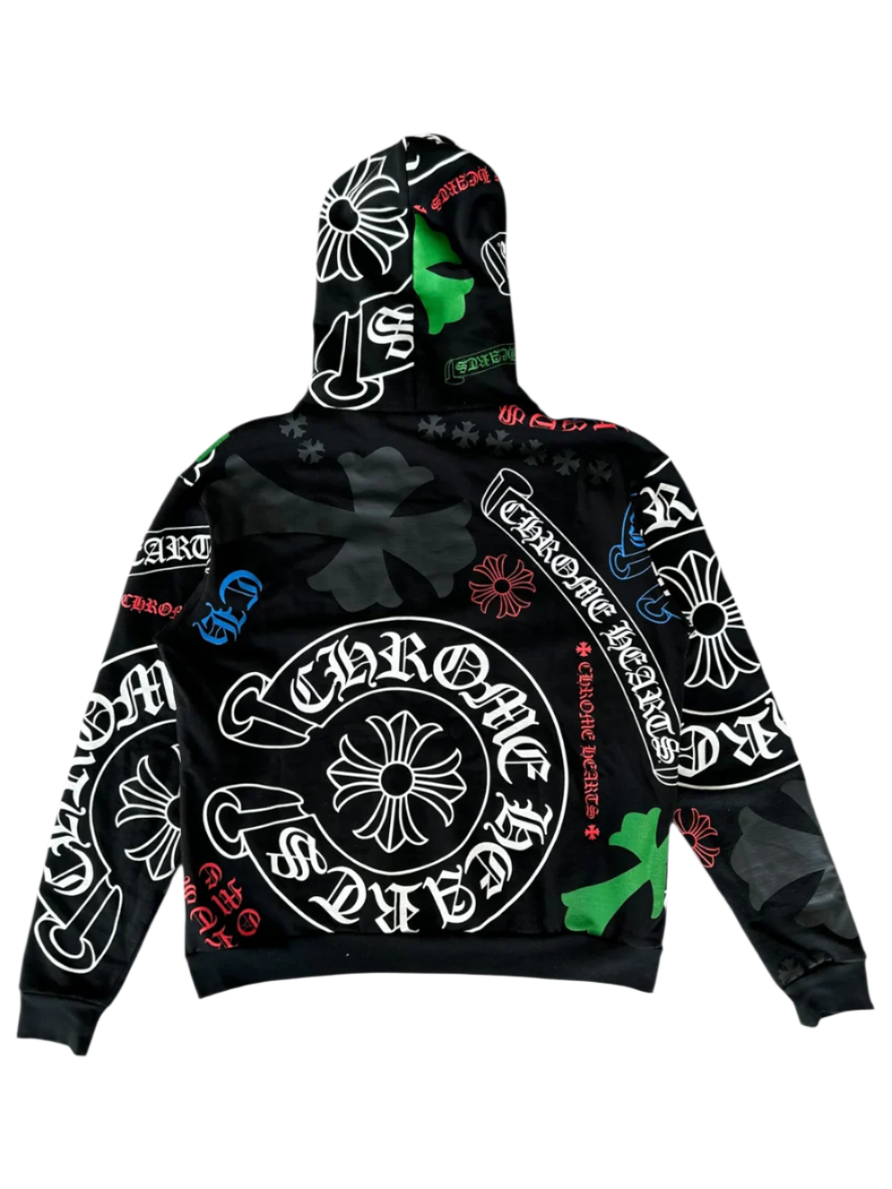 Black & Multicolor Stencil Hoodie