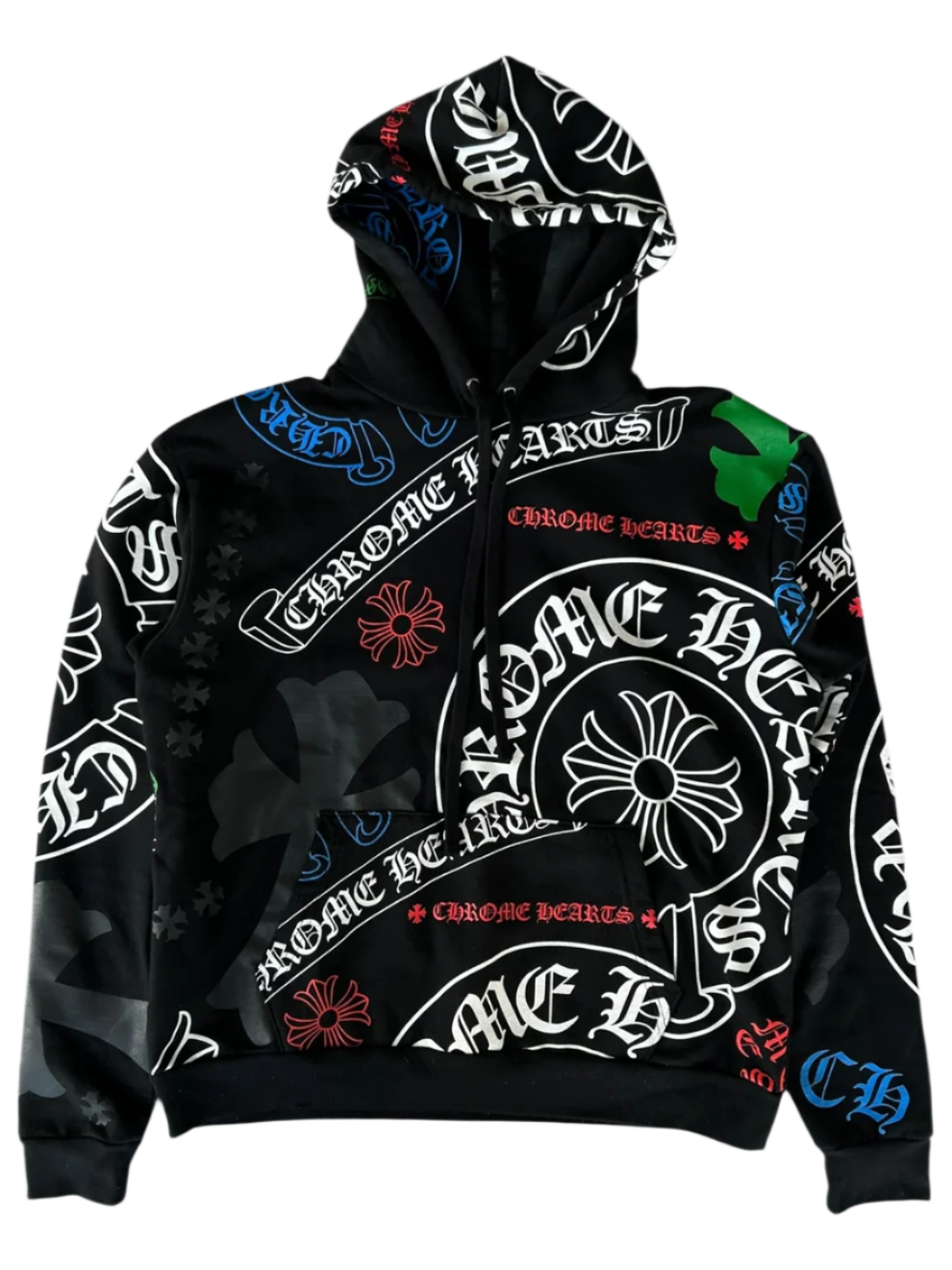 Black & Multicolor Stencil Hoodie
