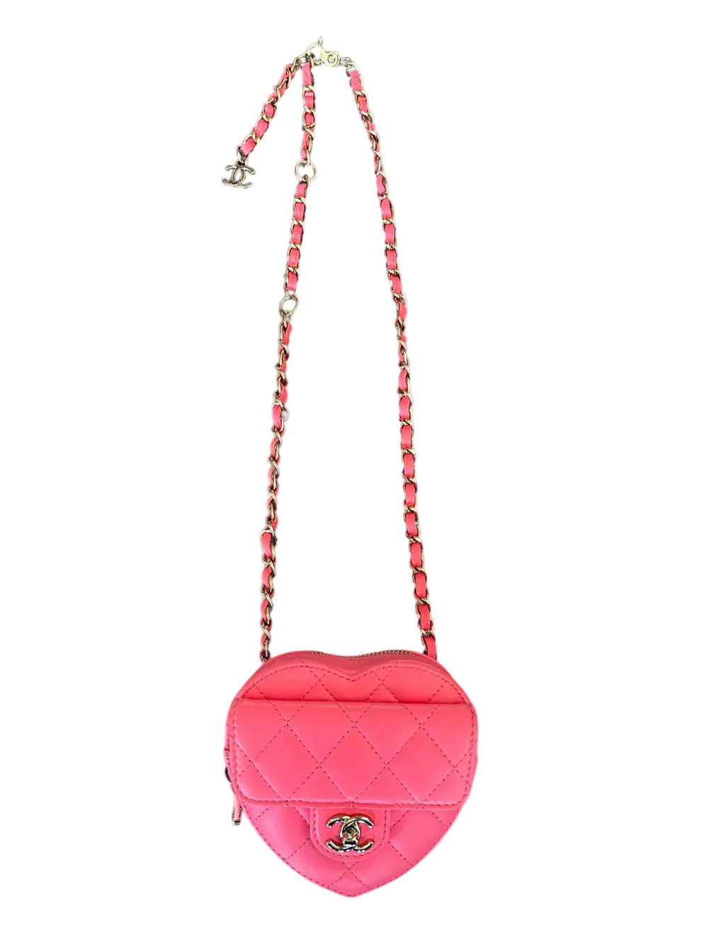 Pink Quilted Mini Heart Bag