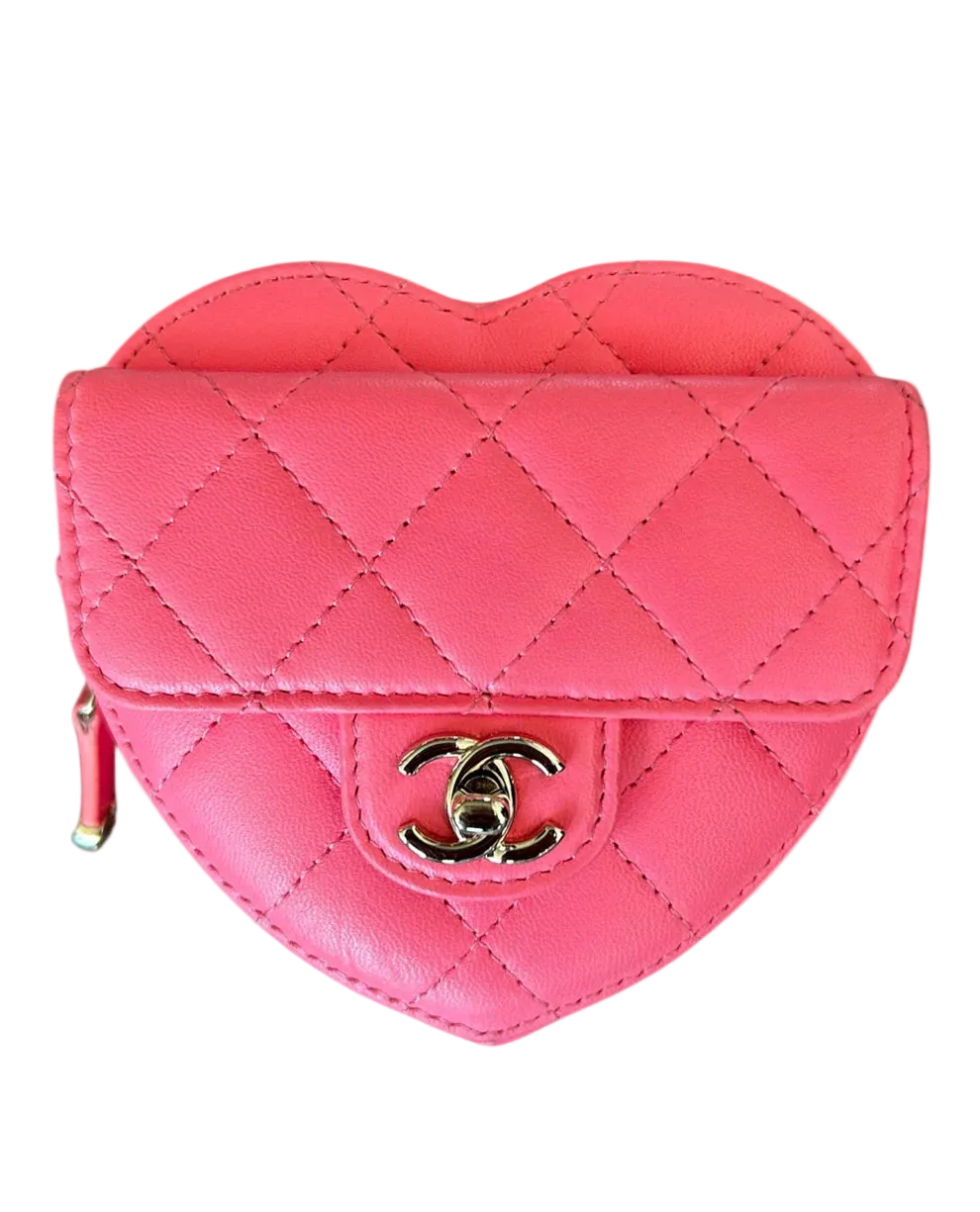 Pink Quilted Mini Heart Bag