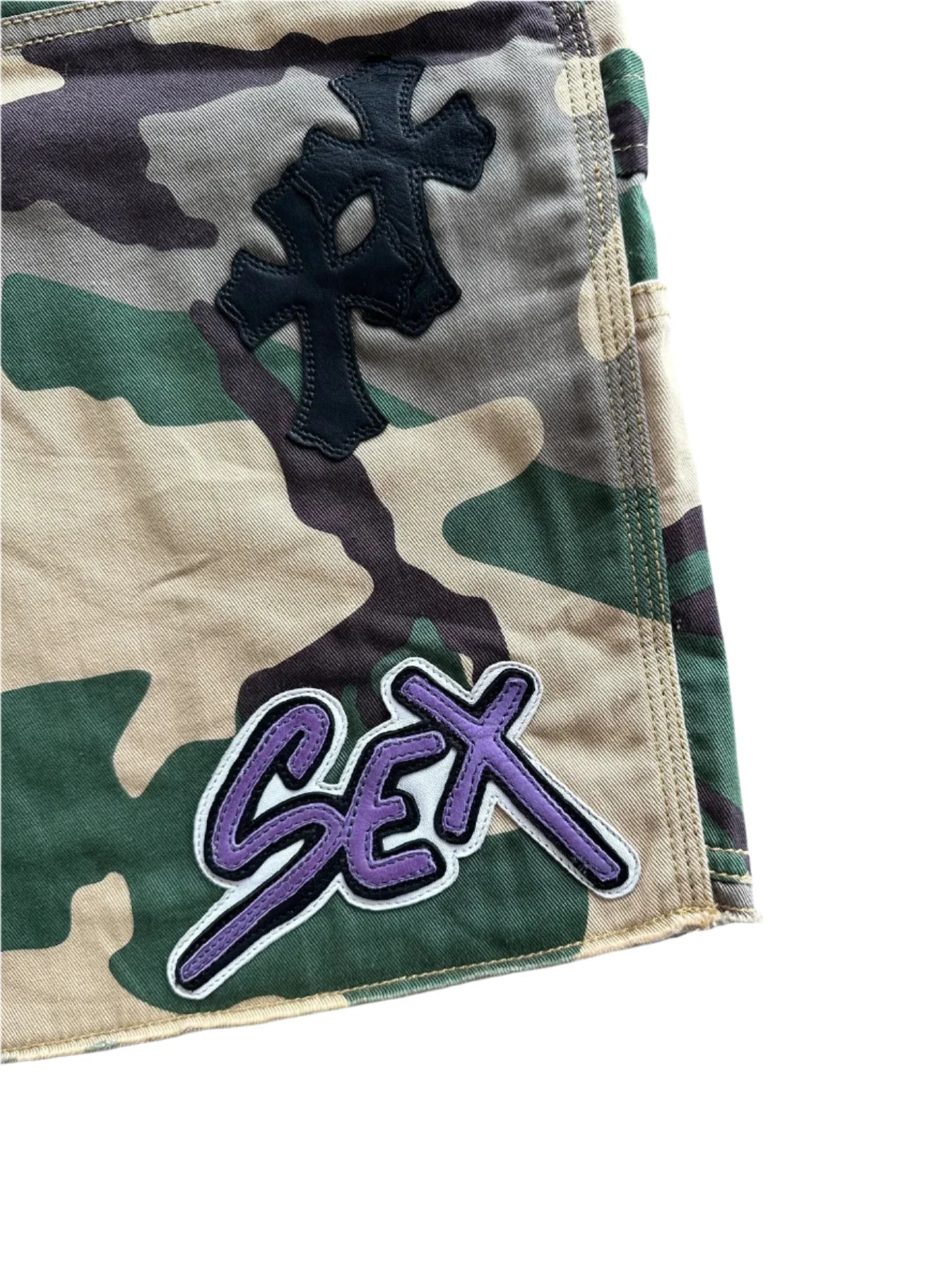 Camouflage Sex Records Cross Patch Carpenter Shorts