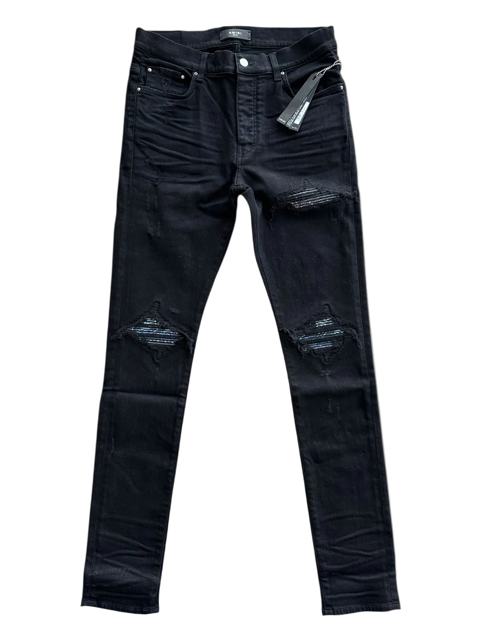 Black & Multicolor Paisley Patch MX1 Jeans