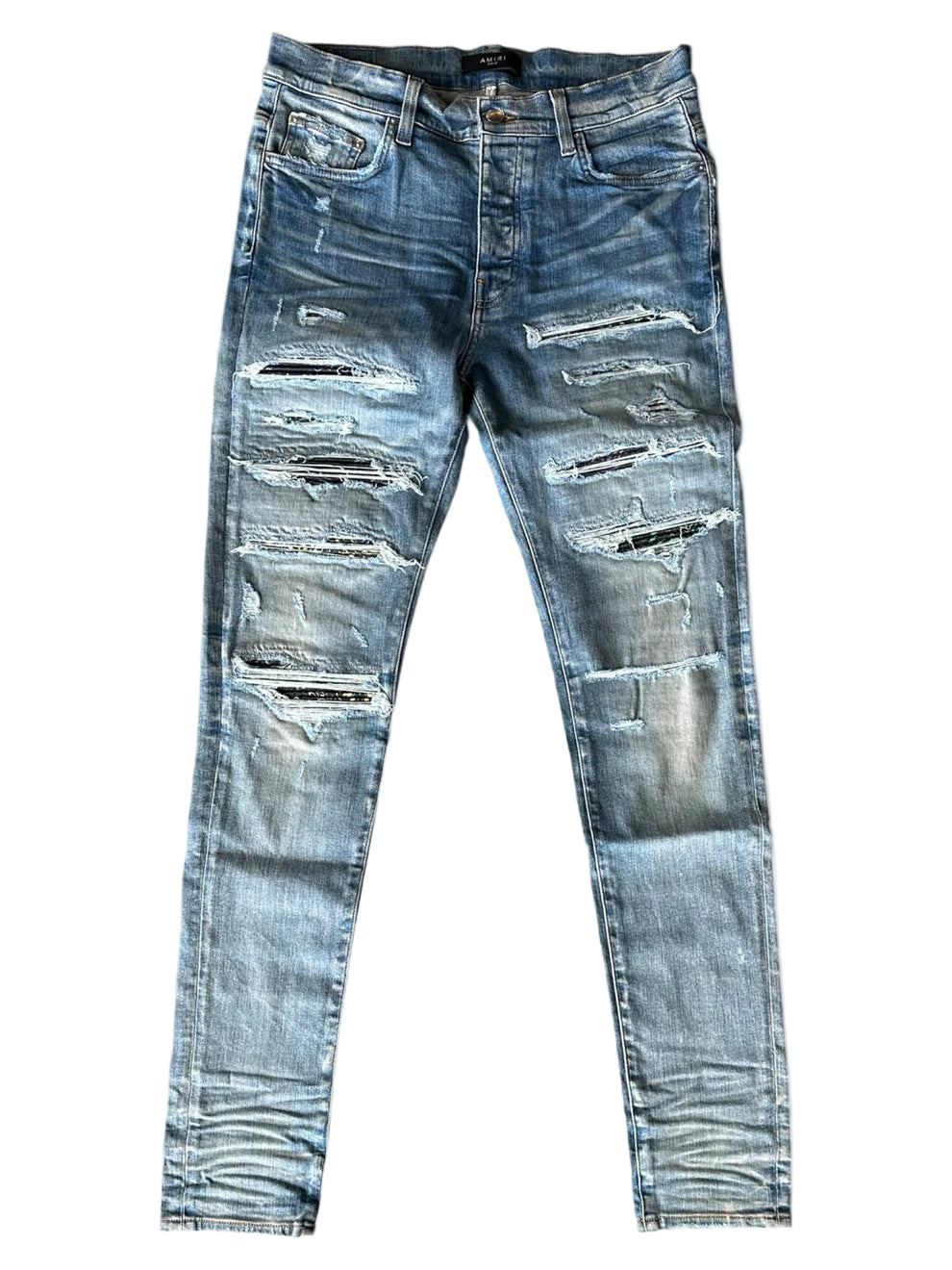 Clay Indigo Rainbow Bandana Patch Thrasher Jeans