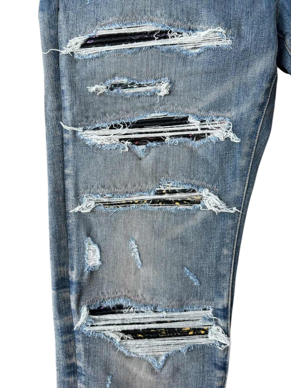 Clay Indigo Rainbow Bandana Patch Thrasher Jeans