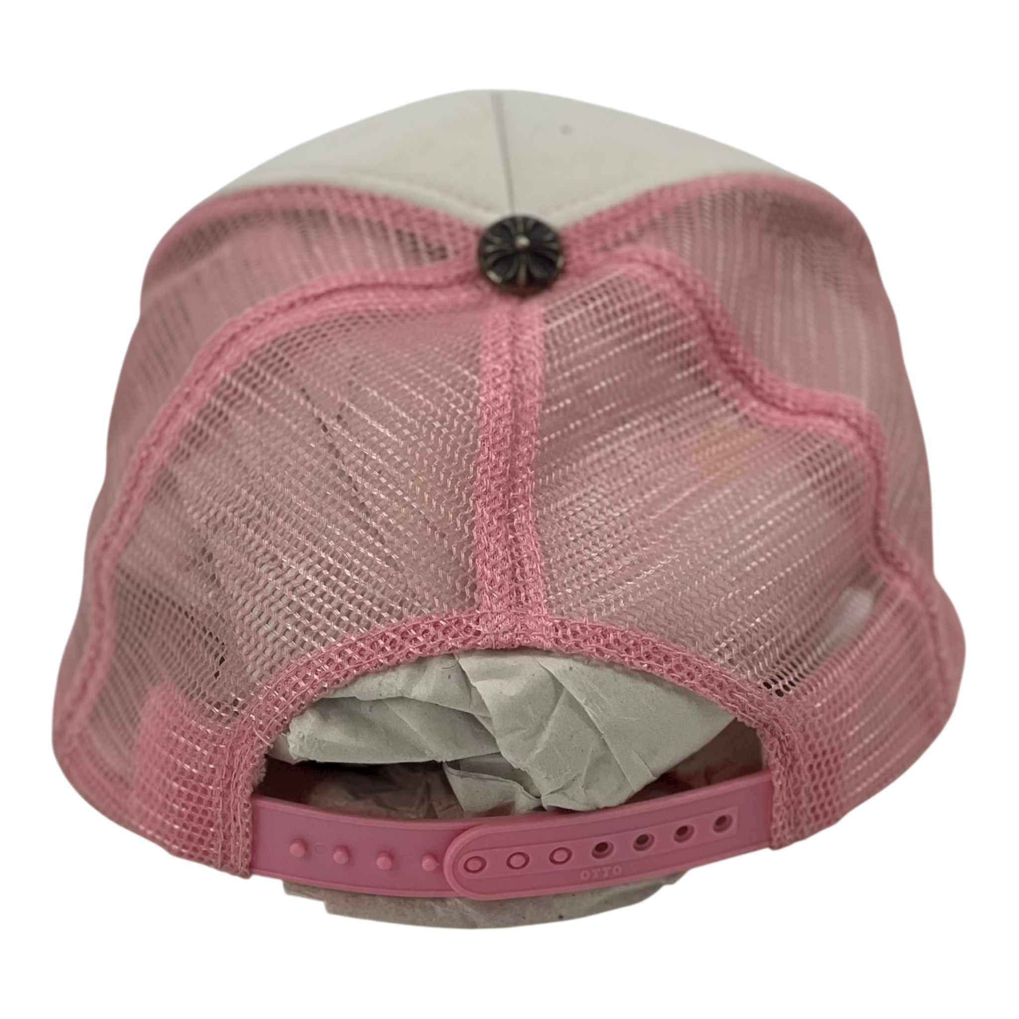 Pink/White Triple Cross Cemetery Trucker Hat