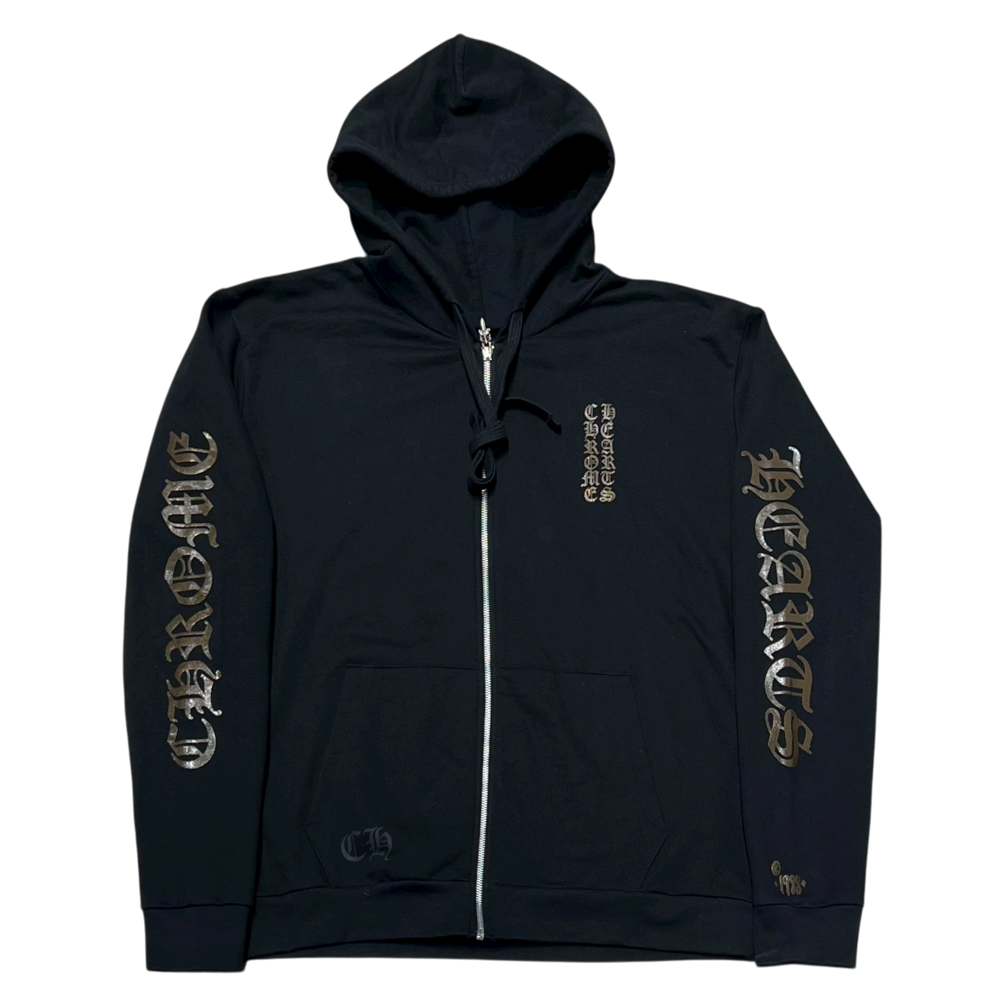 'Brown Glitter' 1988 Black Zip Up Hoodie