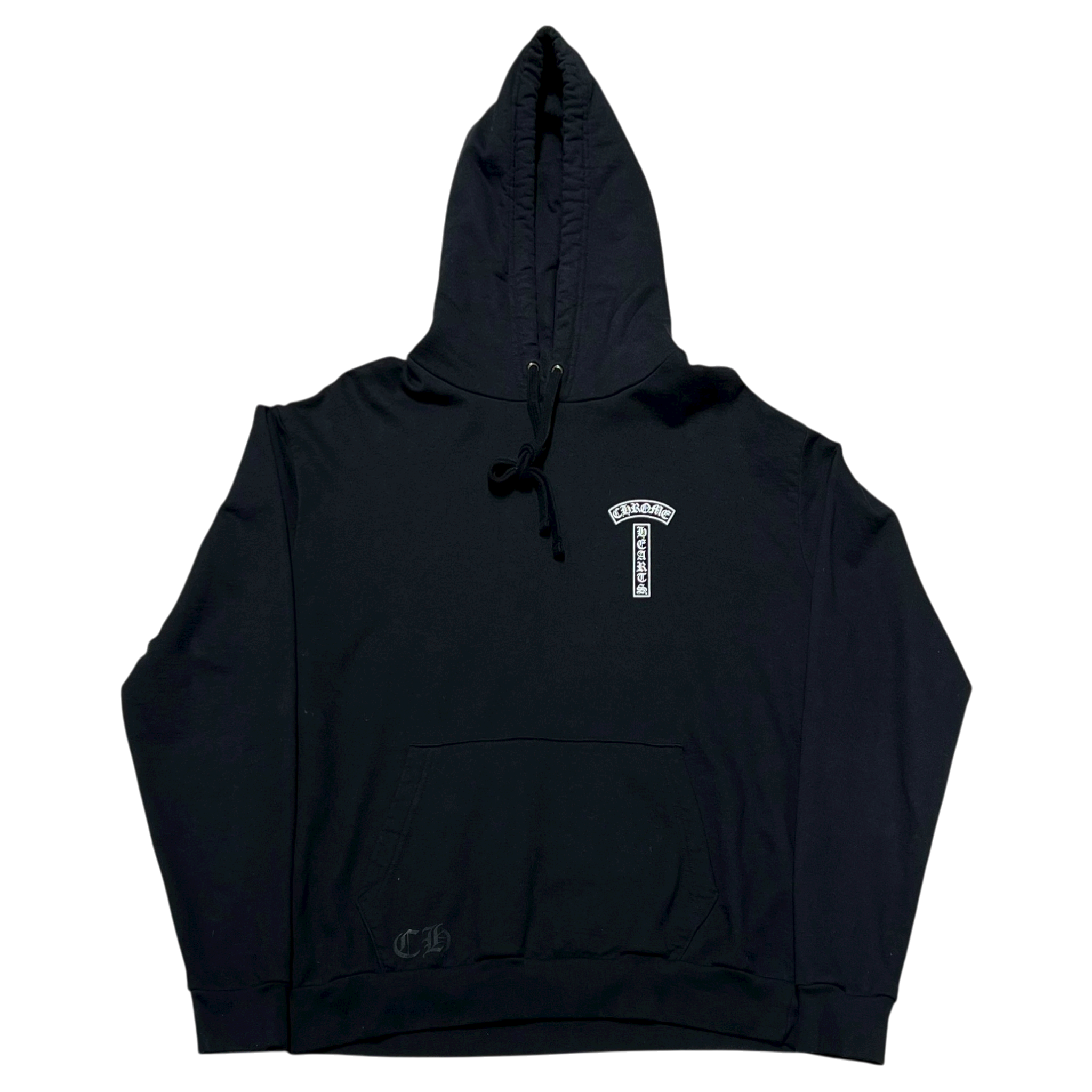 Black T-Bar Shoulder Logo Hoodie