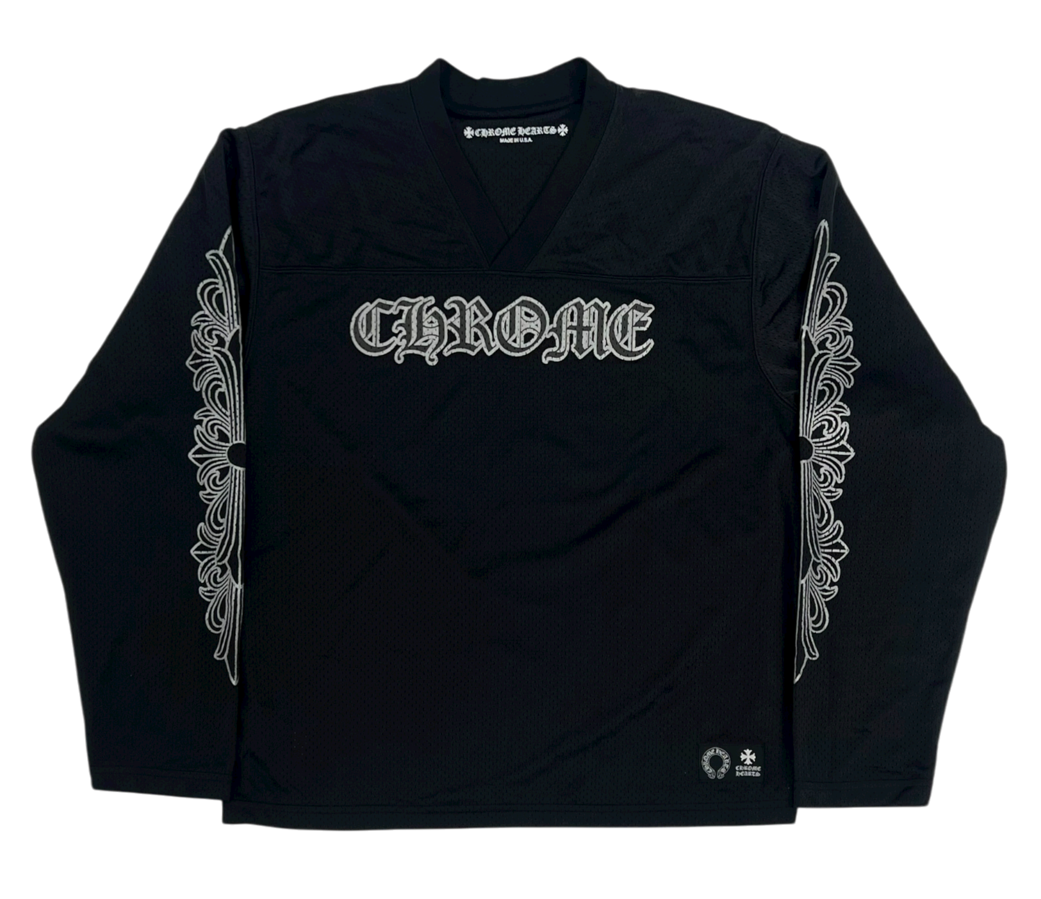 Black Mesh Jersey L/S