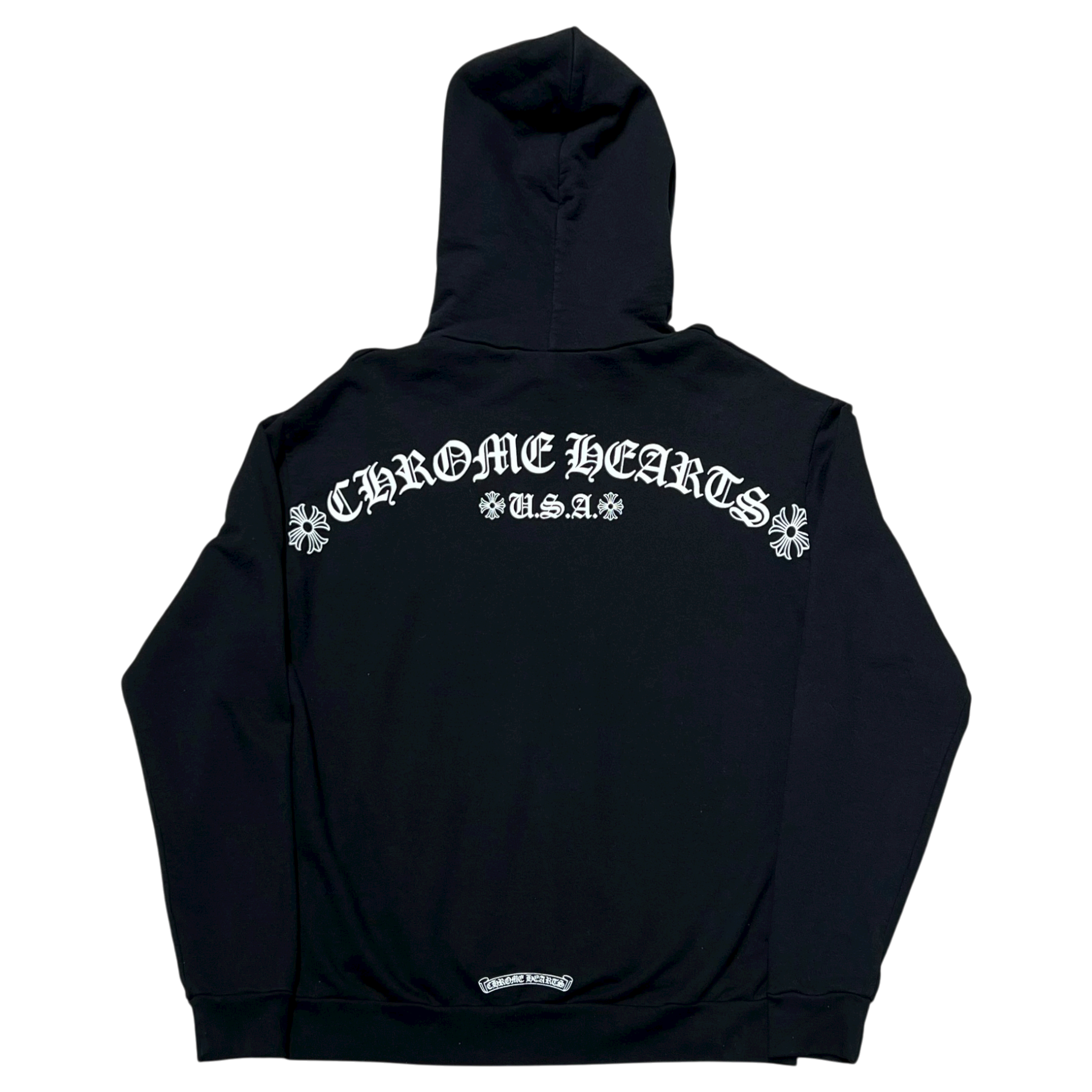 Black T-Bar Shoulder Logo Hoodie