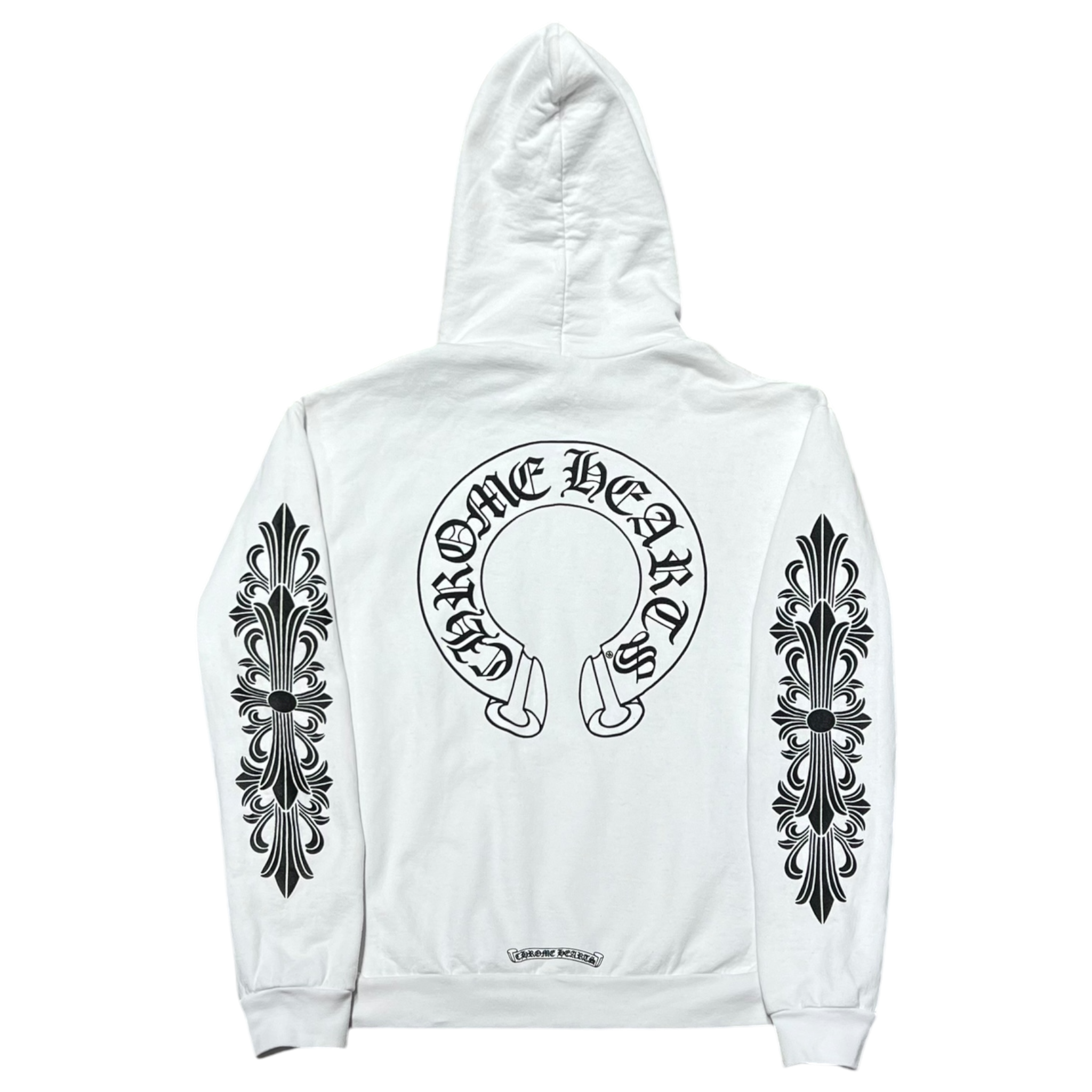 White Horseshoe Floral Pullover Hoodie