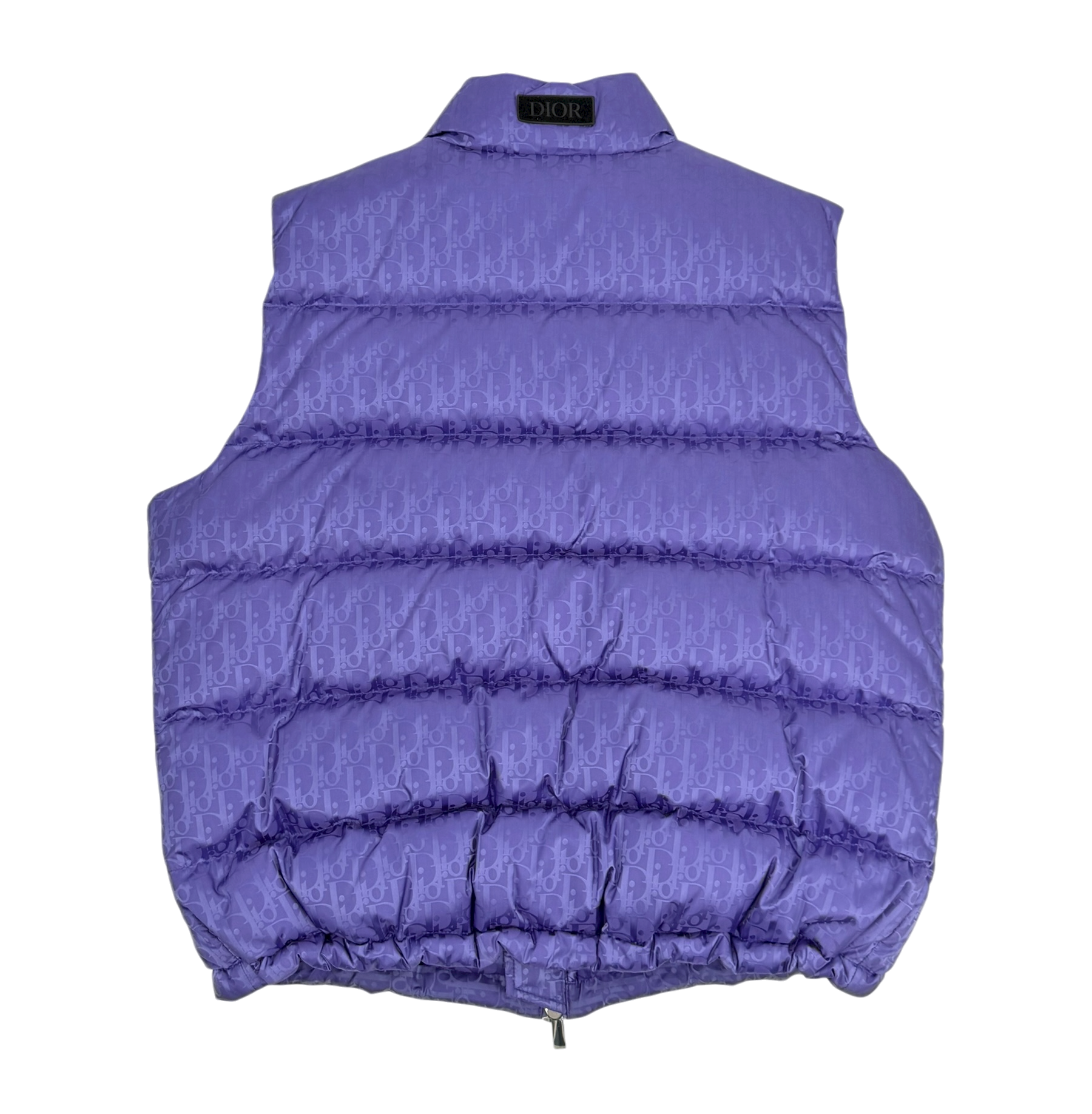 All-Over Oblique Jacquard Motif Sleeveless Down Jacket