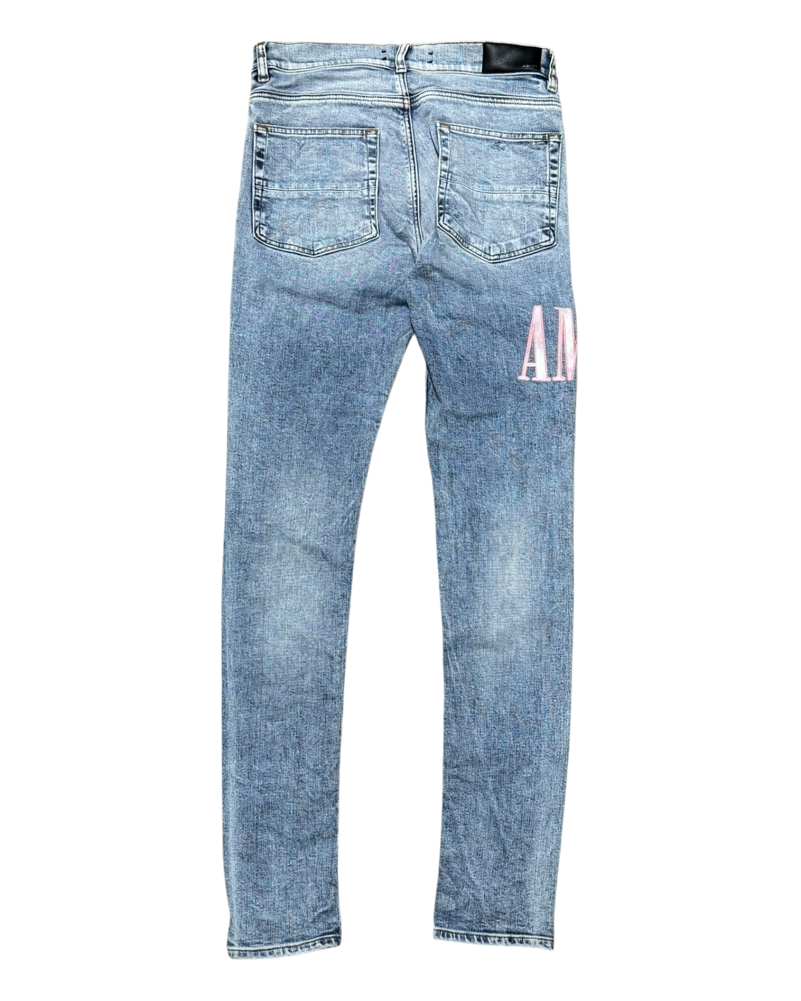 Stone Indigo Pink Tie-Dye Core Applique Logo Jeans