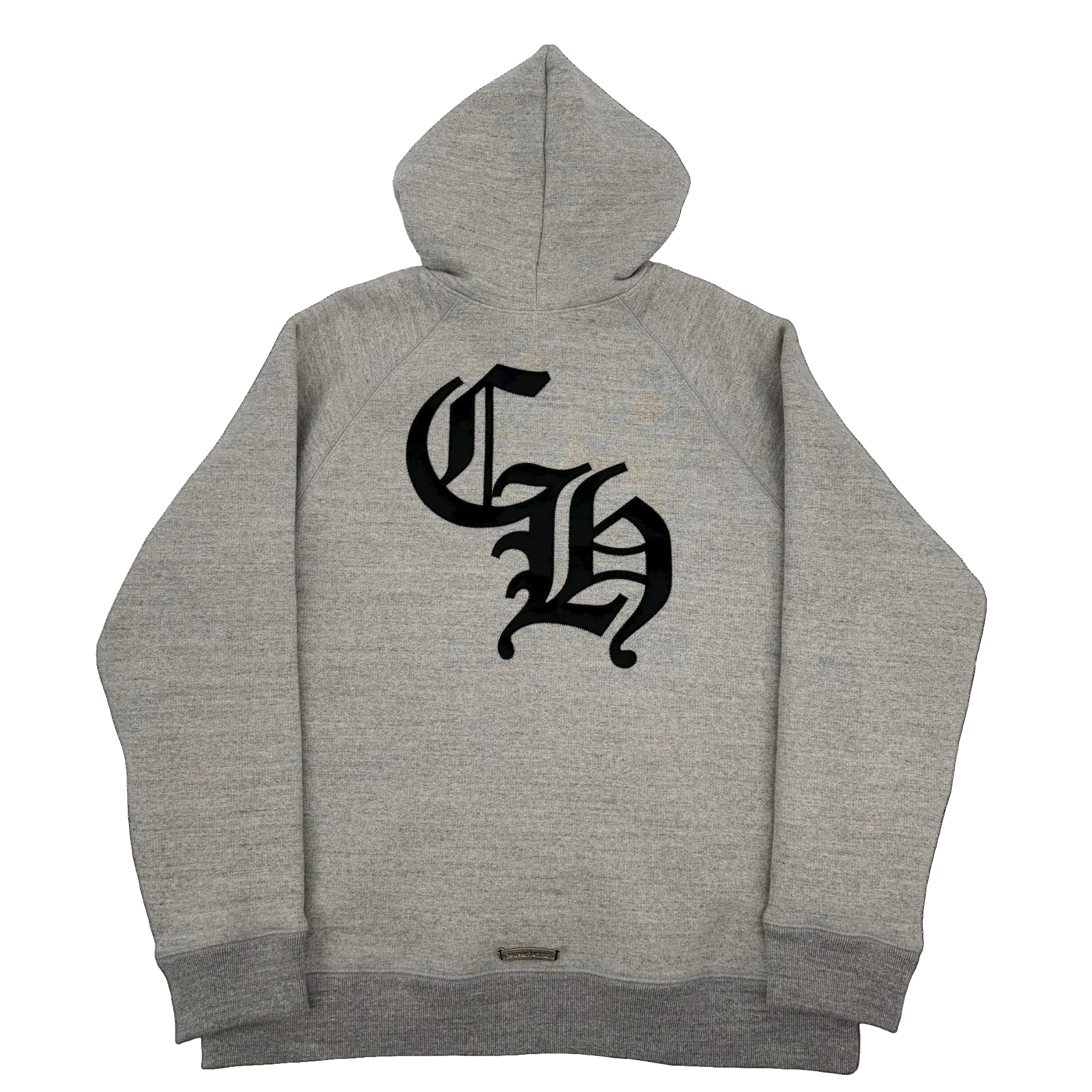 Triple Cross CH Logo Embroidered Hoodie Grey