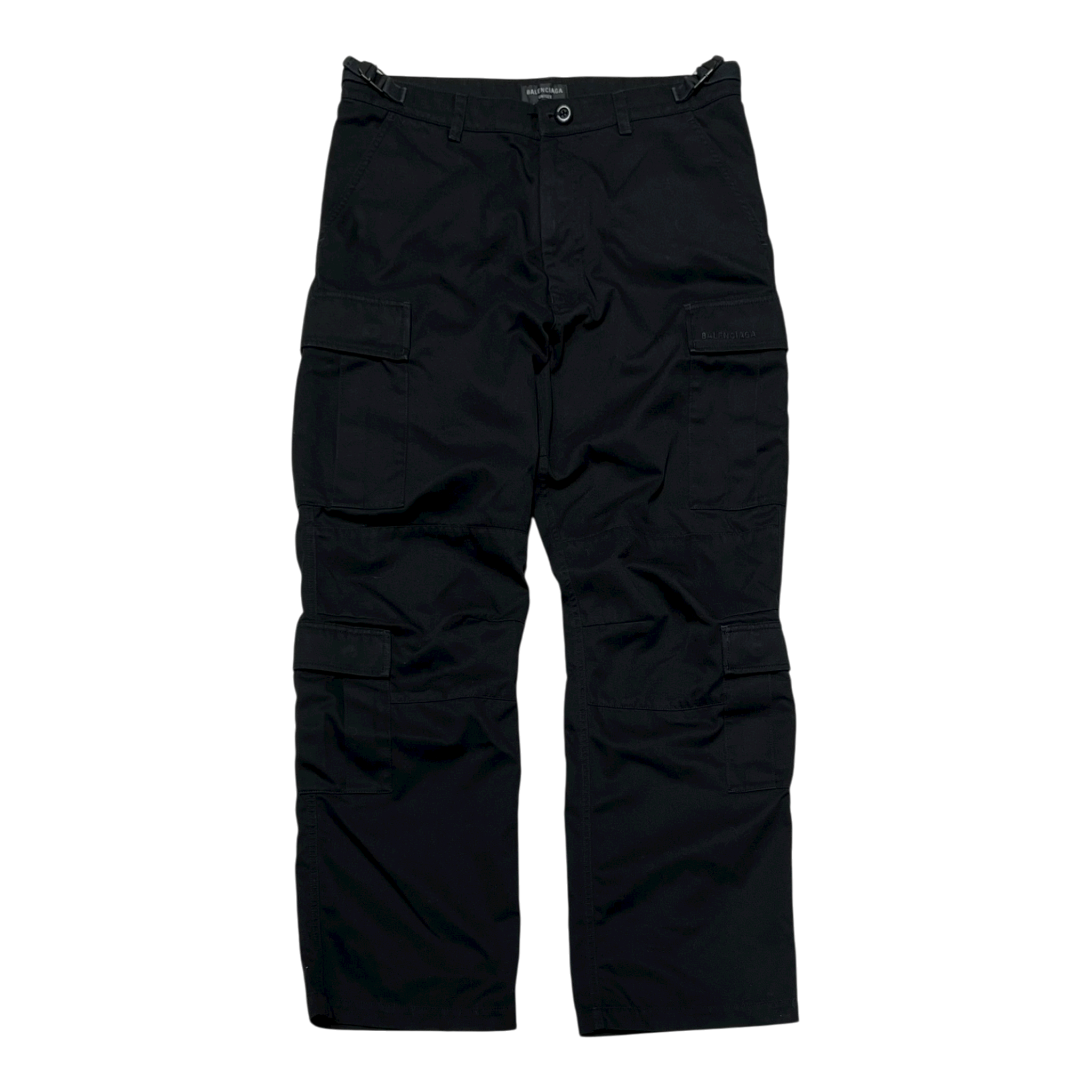 Flared Cargo Pants in black