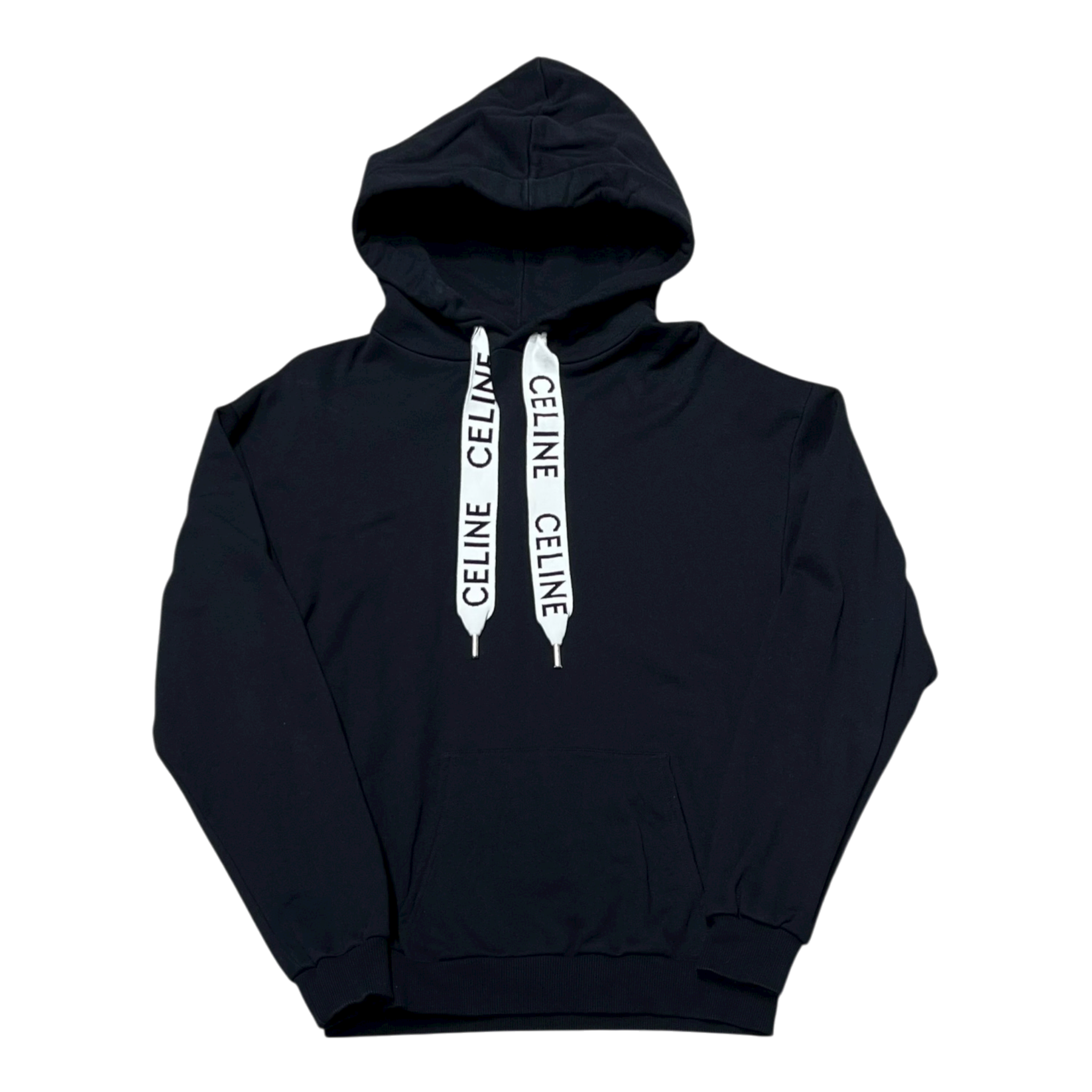 Black Loose Hoodie String Logo