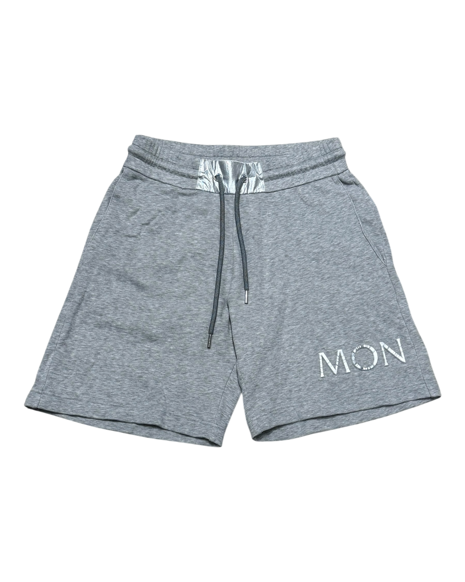 Cotton Terry Silver Logo Boxing Shorts Gray Silver