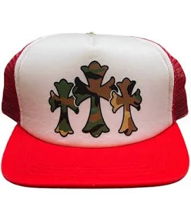 Chrome Hearts 'Camo Triple Cross' Red Trucker