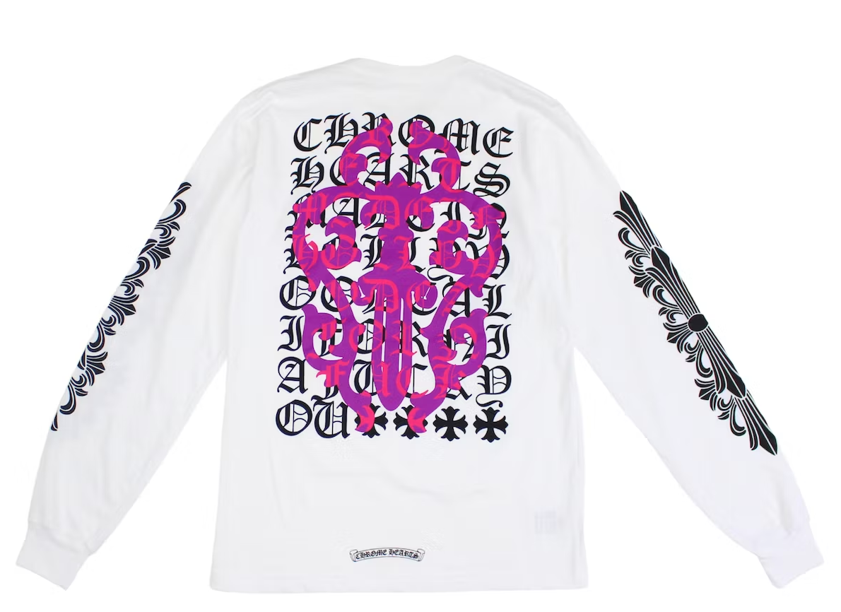 Eye Chart Dagger L/S T-shirt White