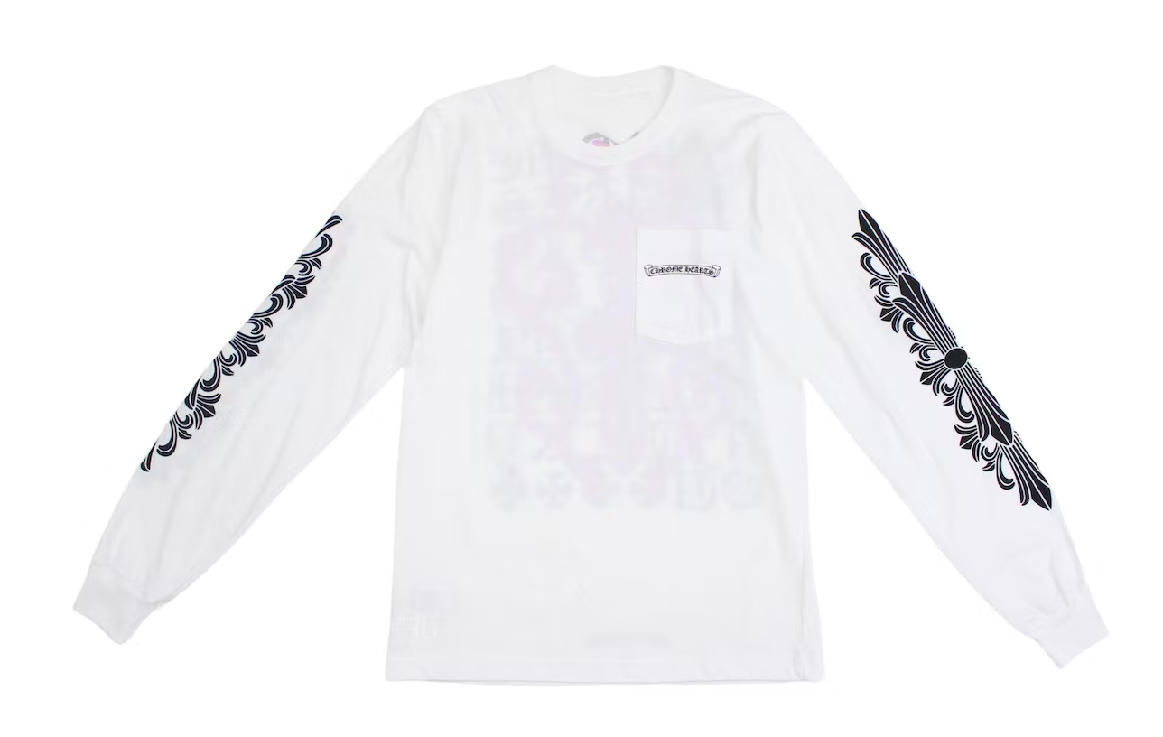 Eye Chart Dagger L/S T-shirt White