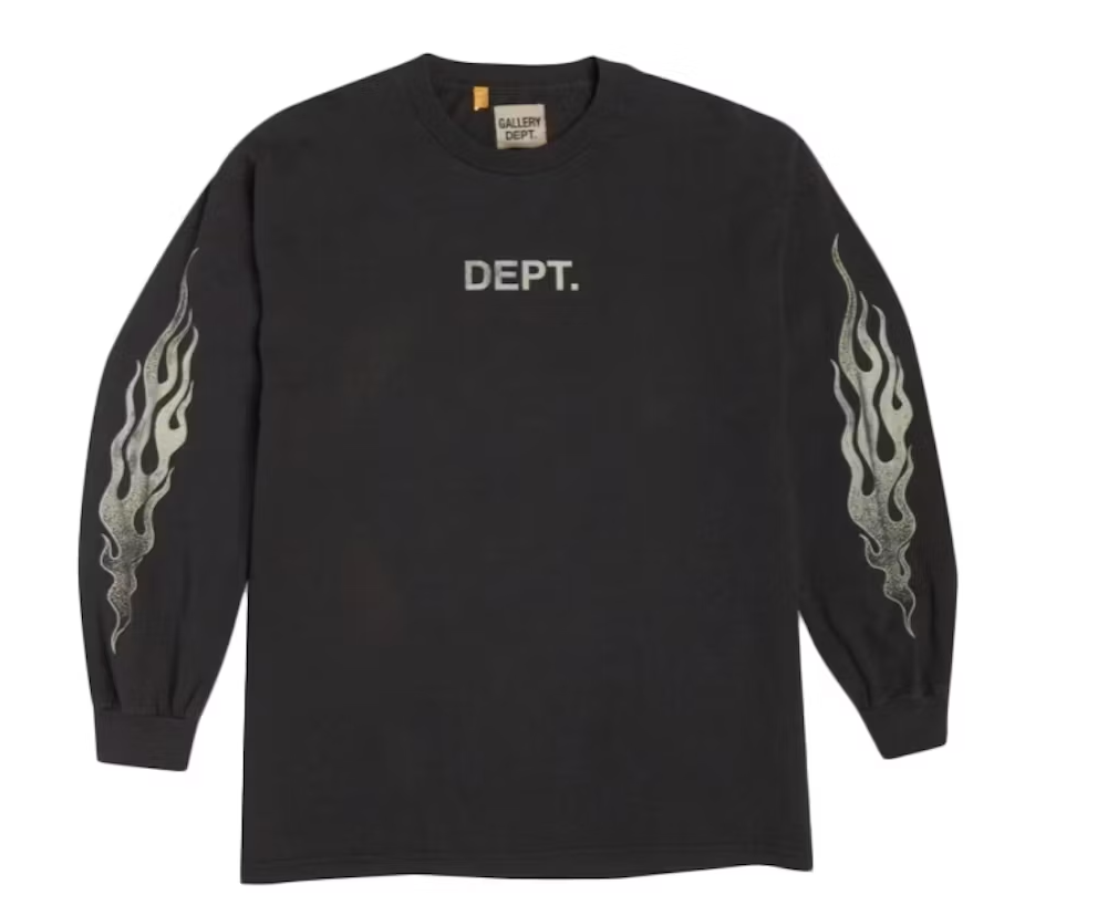 Flames L/S T-Shirt Black