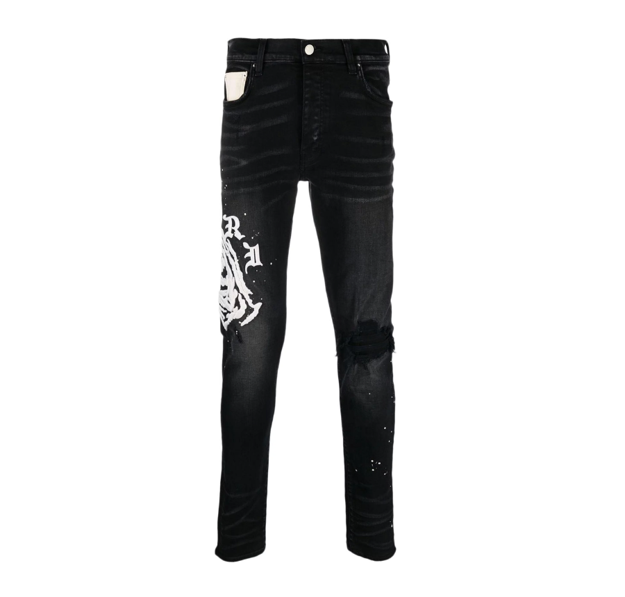 Amiri x Wes Lang Reaper Logo Jean Aged Black