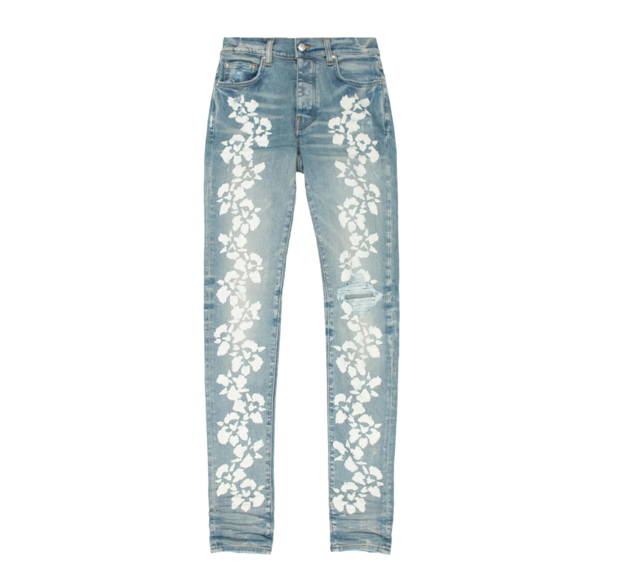 Hibiscus Stencil Jean Light Indigo