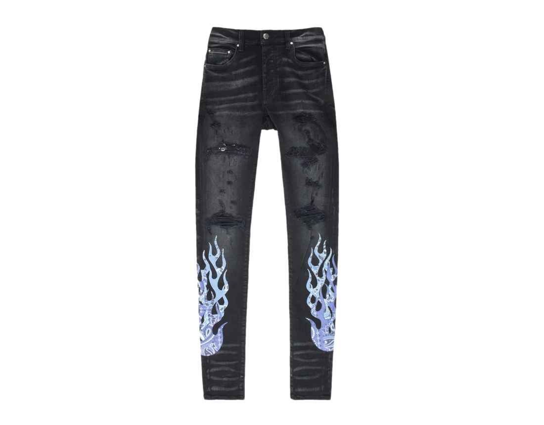 Bandana Flame Jean Aged Black/Blue