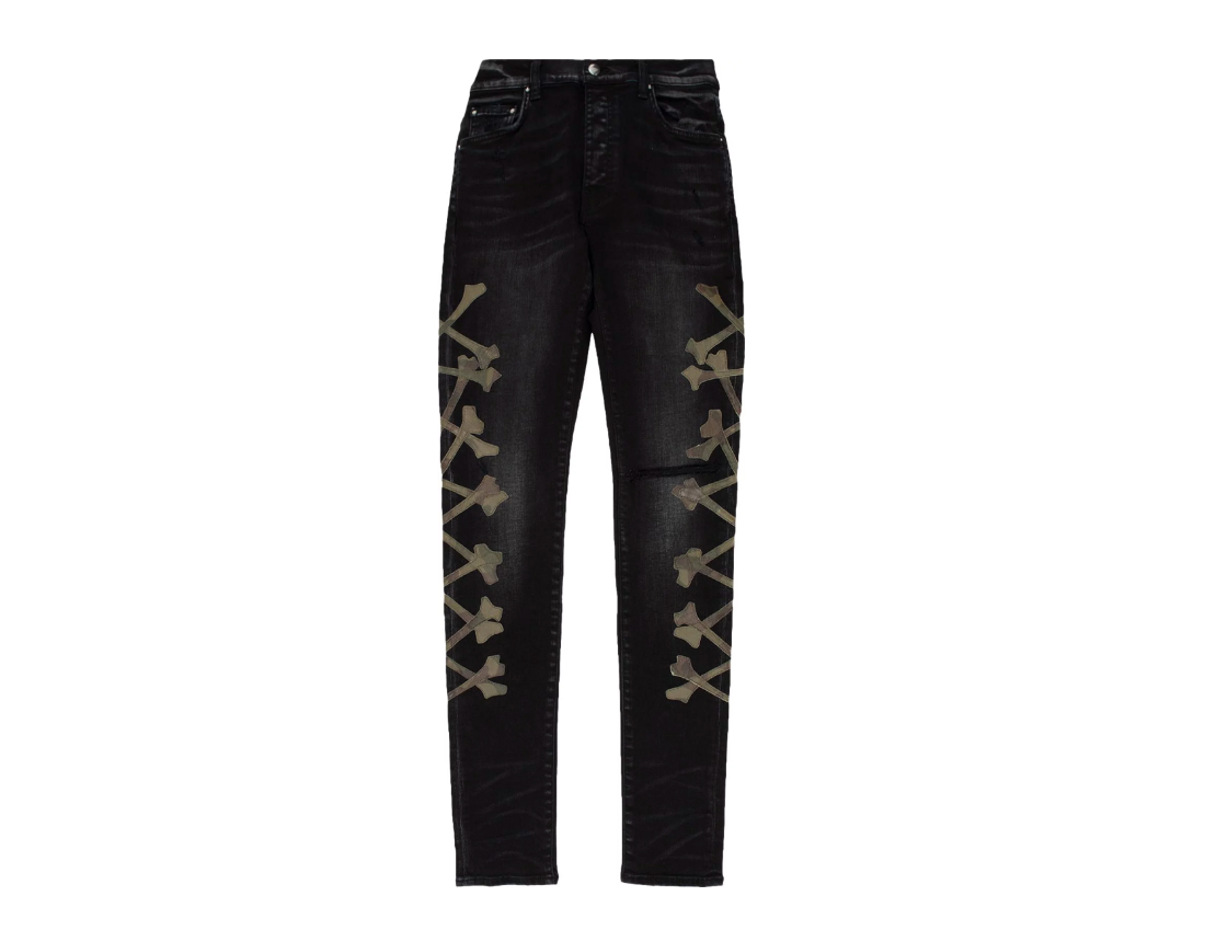 Camo Bones Jean Aged Black