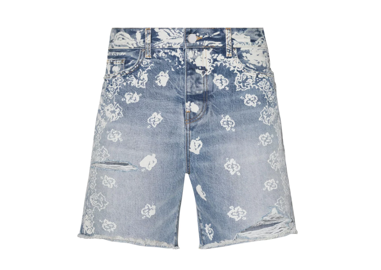 Bleach Bandana Denim Short Clay Indigo