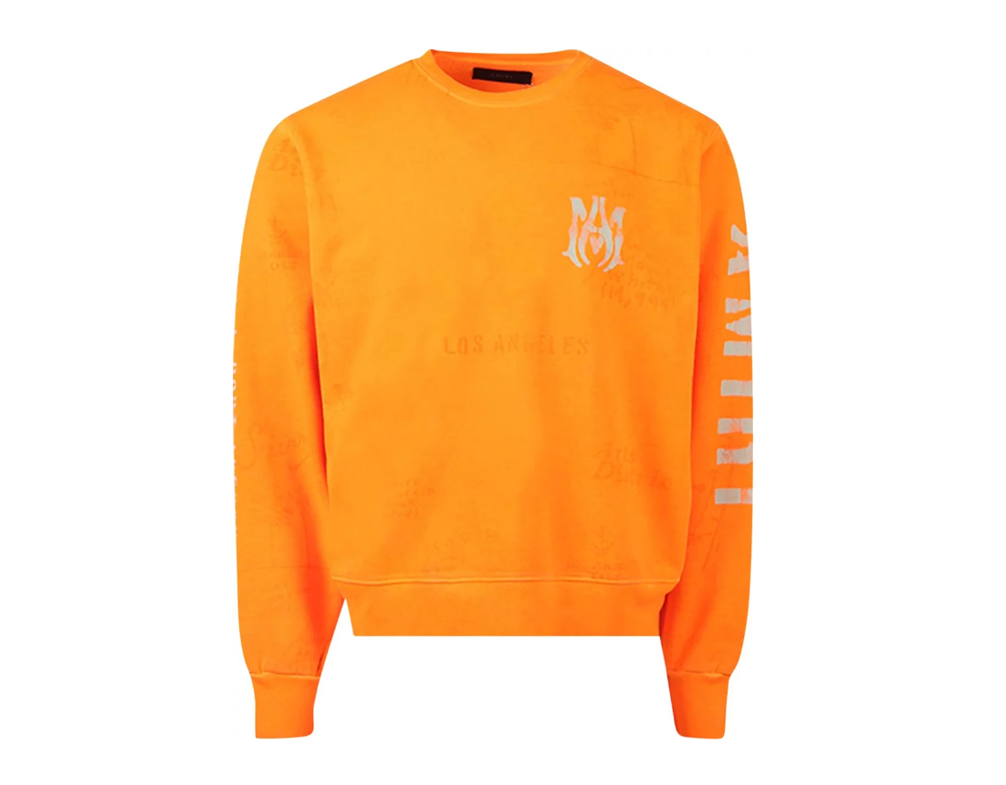 Army Stencil Crewneck Orange