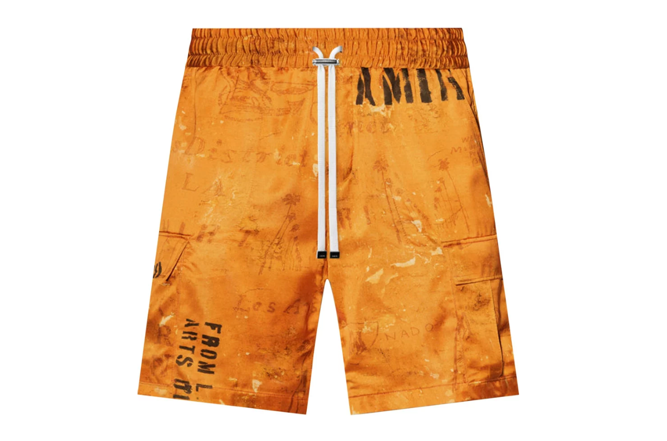 Army Stencil Cargo Short Orange