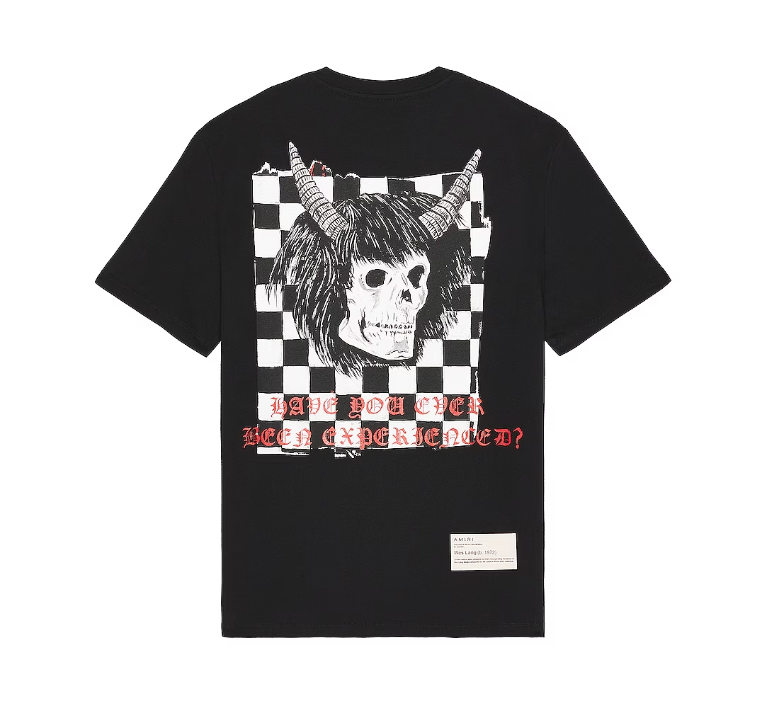 Amiri x Wes Lang Checker Skull Tee Black