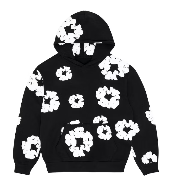 Cotton Wreath Sweatshirt Black