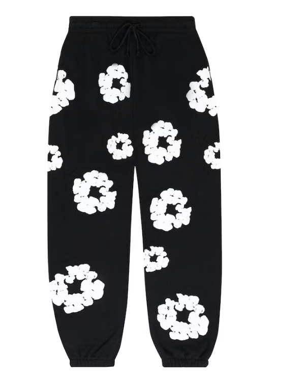 Cotton Wreath Sweatpants Black