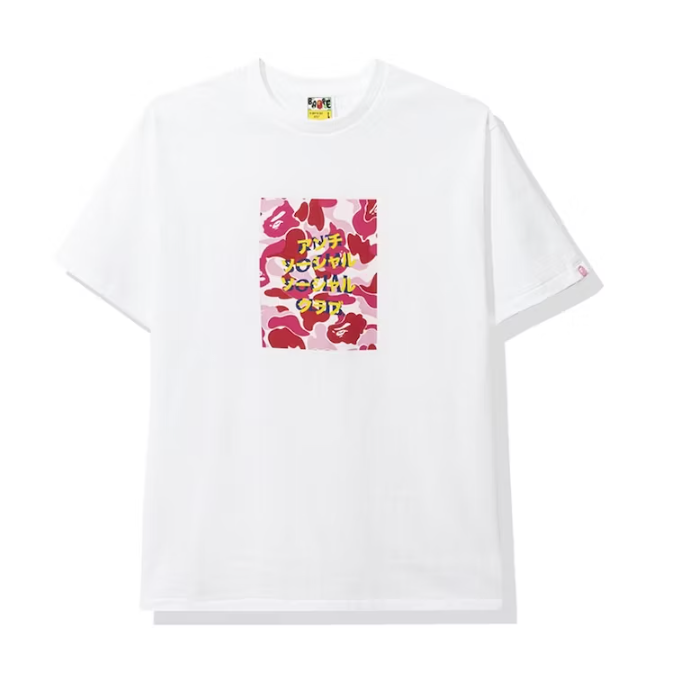 BAPE x Anti Social Social Club ABC Camo Box Tee White/Pink