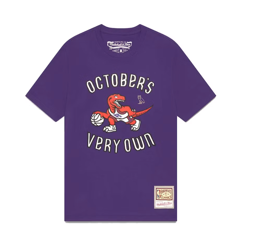 OVO Mitchell And Ness '95 Raptors Draft Day T-Shirt Purple