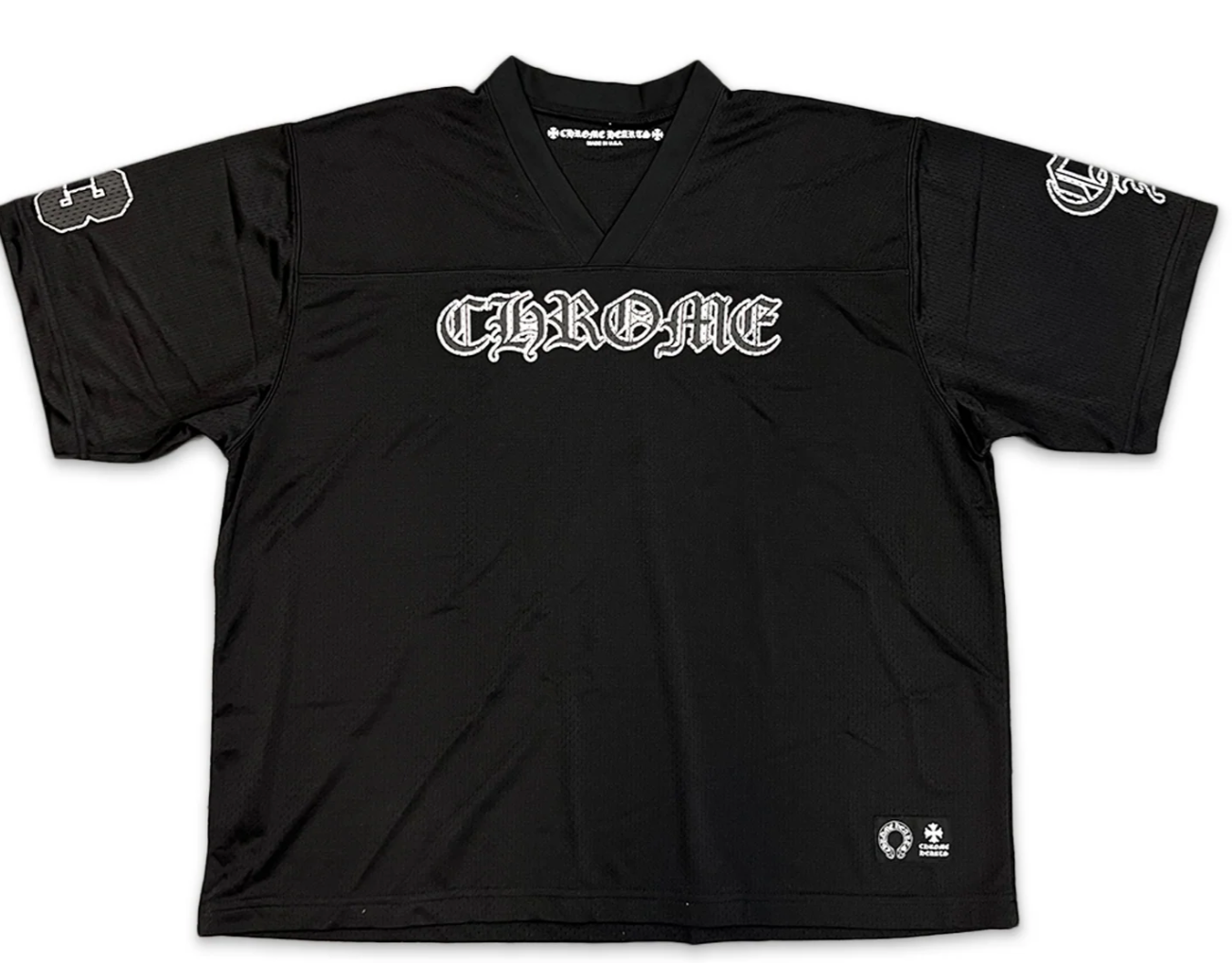 Sports Mesh Short Sleeve Warm Up Jersey Black