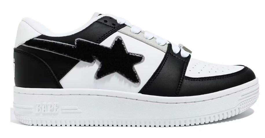 A Bathing Ape Bape Sta Low Patched Black