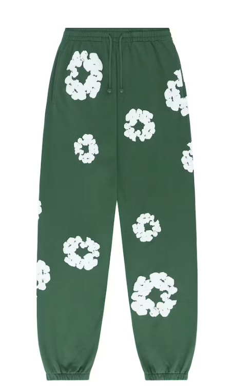 Cotton Wreath Sweatpants Green
