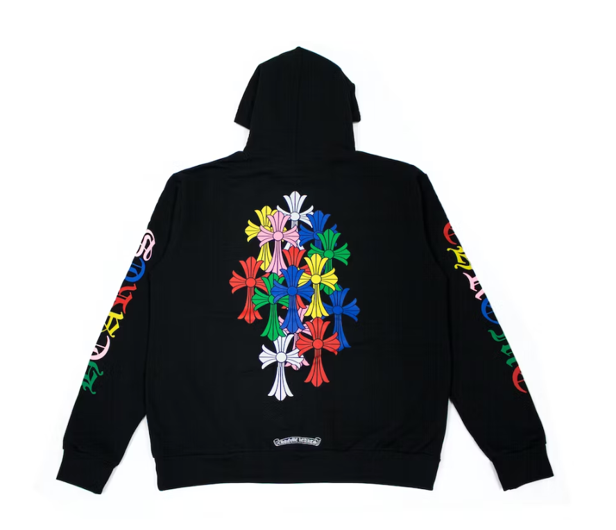 Multi Color Cross Cemetery Hoodie Black