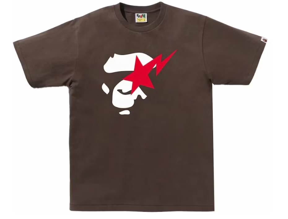 BAPE Ape Face Sta Tee Brown