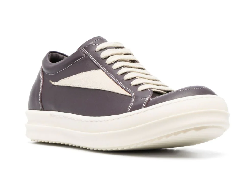 Scarpe In Pelle Low Top Sneakers Amethyst / Milk