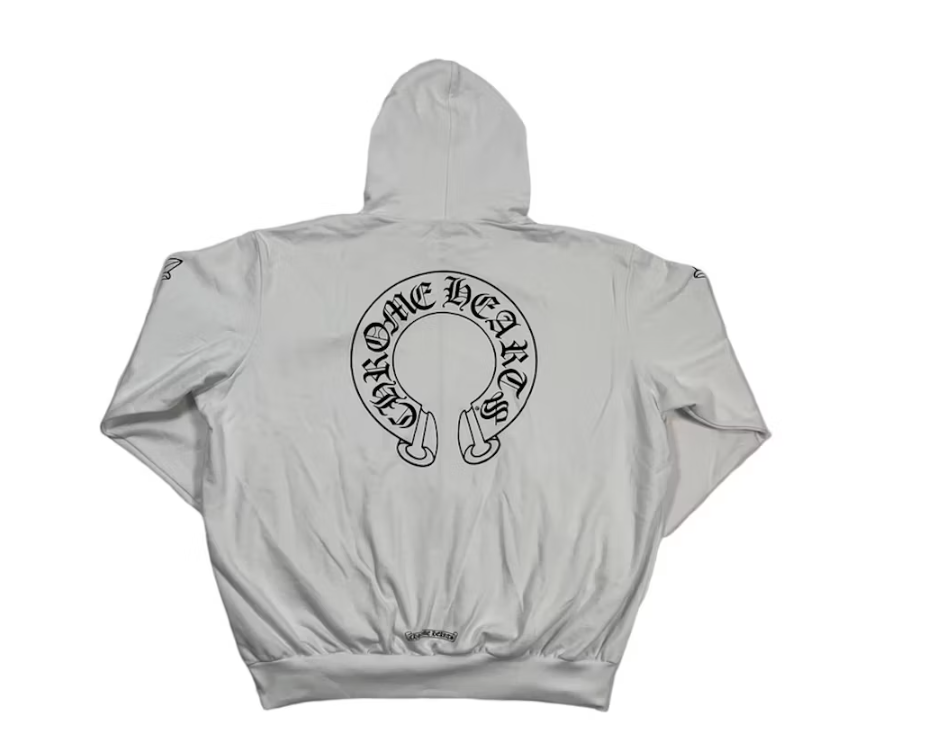 Chrome Hearts Horseshoe Floral Zip Up Hoodie White