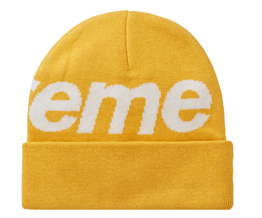 Supreme Big Logo Beanie Beanie (FW23) Yellow