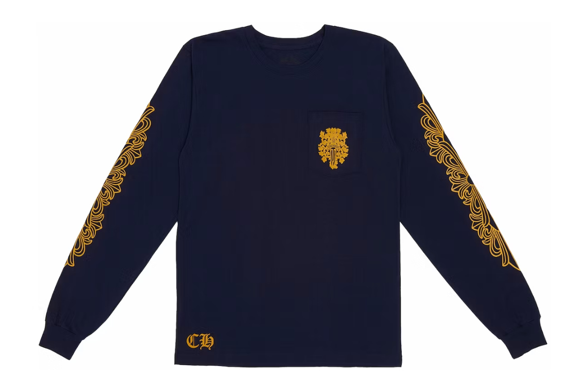 Chrome Hearts V89 Dagger L/S T-shirt Navy/Yellow